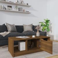 Salontafel 102x50x36 cm bewerkt hout bruin eikenkleur - thumbnail
