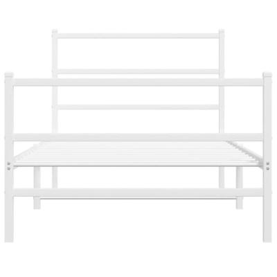 Bedframe met hoofd- en voeteneinde metaal wit 100x200 cm