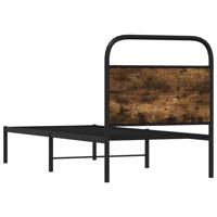 Bedframe zonder matras metaal gerookt eikenkleurig 180x200 cm - thumbnail