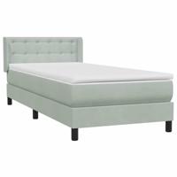 Boxspring met matras fluweel lichtgrijs 90x210 cm - thumbnail