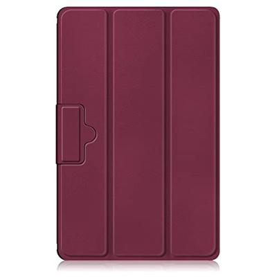 Lunso - Lenovo Tab M10 Gen 3 (3e generatie) - Tri-Fold Bookcase hoes - Bordeaux Rood Lunso - Lenovo Tab M10 Gen 3 (3e generatie) - Tri-Fold Bookcase hoes - Bordeaux Rood