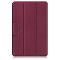 Lunso - Lenovo Tab M10 Gen 3 (3e generatie) - Tri-Fold Bookcase hoes - Bordeaux Rood - thumbnail