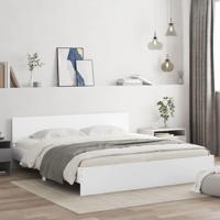 Bedframe met hoofdeinde wit 200x200 cm - thumbnail