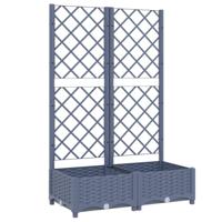 VidaXL Plantenbak met latwerk 80x40x121,5 cm polypropeen donkergrijs - thumbnail