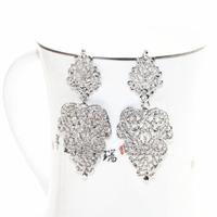 Boheemse wilde Hangers drop oorbellen (zilver) - thumbnail