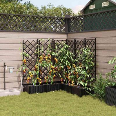 Tuin Bloempot 5 pcs Zwart Staal