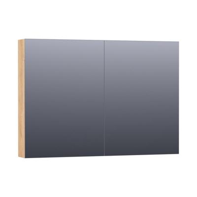 Brauer Impress Deluxe Spiegelkast - 100 cm - met interne en externe Verlichting - 2 Dubbelzijdige Spiegeldeuren - Forest Tan