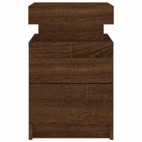 Nachtkastjes met LED 2 st 35x39x55 cm bruineikenkleurig - thumbnail