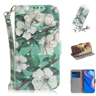 3D gekleurde tekening aquarel bloem patroon horizontale Flip lederen case voor Huawei P Smart Z/Y9 Prime 2019/Nova 5i met houder & kaartsleuven & por