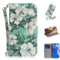 3D gekleurde tekening aquarel bloem patroon horizontale Flip lederen case voor Huawei P Smart Z/Y9 Prime 2019/Nova 5i met houder & kaartsleuven & por - thumbnail