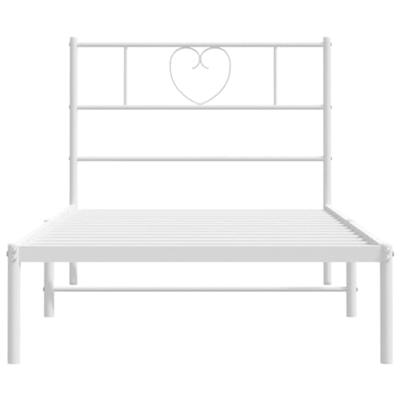 Bedframe met hoofdbord metaal wit 107x203 cm Bedframe met hoofdbord metaal wit 107x203 cm