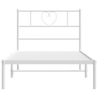 Bedframe met hoofdbord metaal wit 107x203 cm - thumbnail