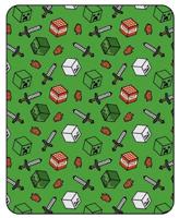 Minecraft Fleece plaid 110 x 140 cm groen - thumbnail