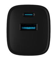 NATEC RIBERA GAN LADER 1X USB-A + 1X USB-C 30W ZWART - thumbnail