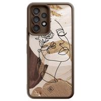 Samsung Galaxy A52(s) bruine case - Abstract gezicht bruin - thumbnail