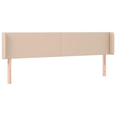 Hoofdbord met randen 163x16x78/88 cm kunstleer cappuccinokleur