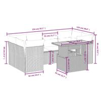 8-delige Loungeset met kussens poly rattan zwart - thumbnail