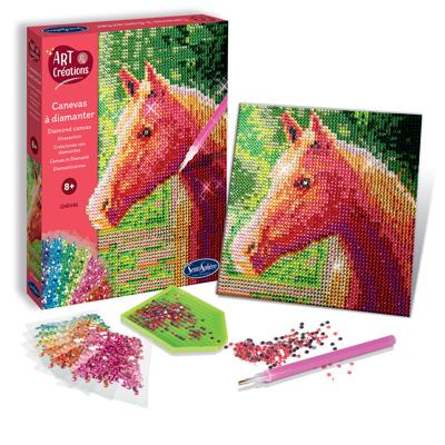 Creatie met mini-strasssteentjes - SENTOSPHERE - Kunst & Creaties - Diamond Painting Canvas - Paard - Leeftijd 8+
