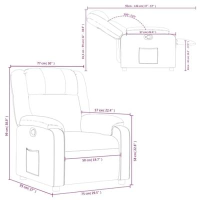 Fauteuil verstelbaar stof zwart