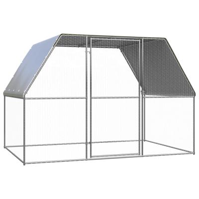 VidaXL Buitenhok voor kippen 3x2x2 m gegalvaniseerd staal VidaXL Buitenhok voor kippen 3x2x2 m gegalvaniseerd staal