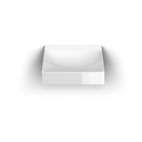 Vale wastafel 50 cm, met kranenbank, glanzend wit keramiek - thumbnail