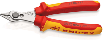 Knipex electronic super knips® vde | 125 mm lengte | geïsoleerd | meer-componentengrepen | vde-getest - 78 06 125 sb Knipex electronic super knips® vde | 125 mm lengte | geïsoleerd | meer-componentengrepen | vde-getest - 78 06 125 sb