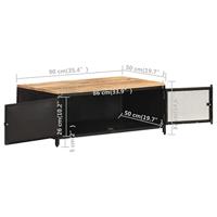 Salontafel 90x50x37 cm massief ruw mangohout - thumbnail