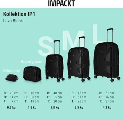 IMPACKT TROLLEY S 4 WIEL 55 CM LAVA BLACK