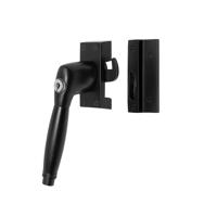 De Oude Deurklink Raamsluiting zwart met slot Deco links - thumbnail