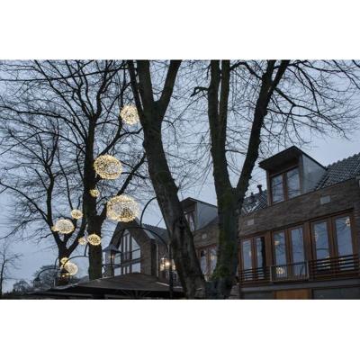 Kerstbal verlichting wit 35cm met 70 warm witte en 14 warm witte twinkel LED lampjes 3000K 571-009