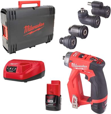 Milwaukee M12 FUEL™ FDDXKIT-202X Accu instalatieboor-/schroefmachine + 4x hulpstukken 12V 2.0Ah in HD-Box - 4933464979 Milwaukee M12 FUEL™ FDDXKIT-202X Accu instalatieboor-/schroefmachine + 4x hulpstukken 12V 2.0Ah in HD-Box - 4933464979