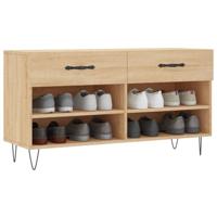 VidaXL Schoenenbank 102x35x55 cm bewerkt hout sonoma eikenkleurig - thumbnail