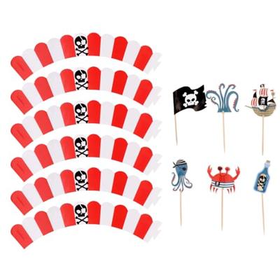 Pirate Party Cupcake Decoratie (6 sets)