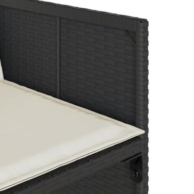 7-delige Tuinset met kussens poly rattan zwart - thumbnail