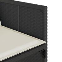 7-delige Tuinset met kussens poly rattan zwart - thumbnail