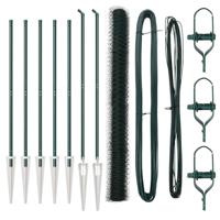 VidaXL Afrasteringspaal groen 10 x 1,5 m (36 mm gaas) staal en pvc - thumbnail