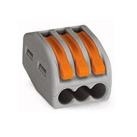 Wago lasklem met hevel 3 polig 0.08-2.5mm² soepel en massief 222-413 (per stuk) - thumbnail