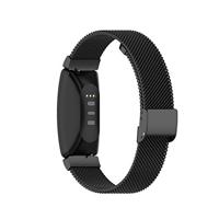 Fitbit Inspire Milanese bandje met gesp - Maat: Large - Zwart - thumbnail