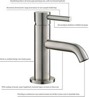 Ben Lavion fonteinkraan met greep RVS-look - thumbnail