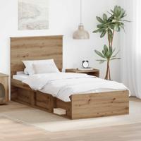 Bedframe Ambachtelijk eiken 75 x 190 cm Massief grenenhout - thumbnail