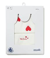 Set van 2 katoenen hartjeshemden voor kleine meisjes - PETIT BATEAU witte hartjes - thumbnail