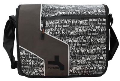 Khodi schoudertas B-Side 34 x 42 cm tarpaulin bruin/zwart