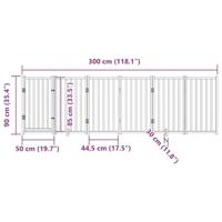 Hondenhek inklapbaar met deur 6 panelen 300cm massief vurenhout - thumbnail
