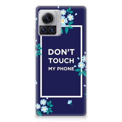 Motorola Moto X30 Pro Silicone-hoesje Flowers Blue DTMP Motorola Moto X30 Pro Silicone-hoesje Flowers Blue DTMP