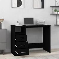 Bureau met lades 102x50x76 cm bewerkt hout zwart - thumbnail
