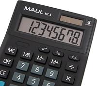 Maul MC 8 Bureaurekenmachine Zwart Aantal displayposities: 8 werkt op batterijen, werkt op zonne-energie - thumbnail