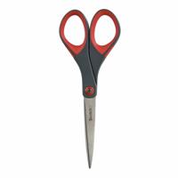 Scotch schaar Precision, ft 18 cm, rechts en links, scherpe punt, RVS, grijs/rood, blister van 1stuk - thumbnail
