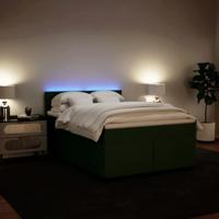 Boxspring met matras fluweel donkergroen 160x200 cm - thumbnail