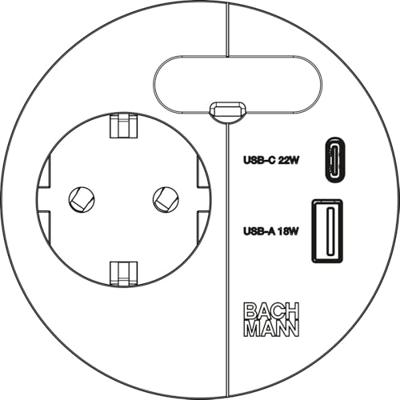 Bachmann 938.201 Bureaustekkerdoos Zwart
