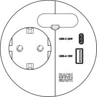 Bachmann 938.201 Bureaustekkerdoos Zwart - thumbnail